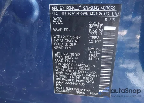 2017 Nissan Rogue S from USA, damaged, VIN KNMAT2MV1HP519980